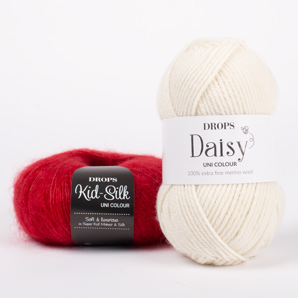 Yarn combinations knitted swatches daisy01-kidsilk14