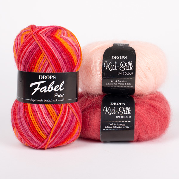 Yarn combinations knitted swatches fabel310-kidsilk32-53