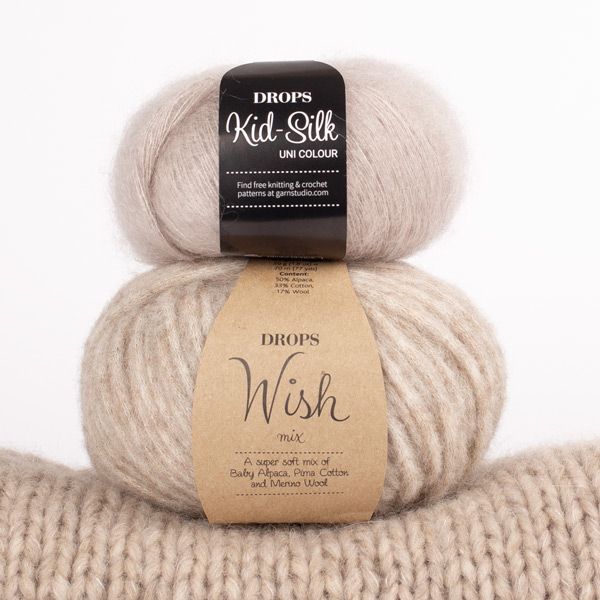 Yarn combinations knitted swatches wish05-kidsilk20