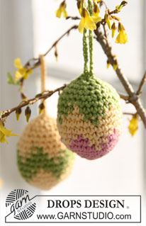 DROPS Extra 0-628 - Crochet DROPS Easter egg in ”Safran”. 