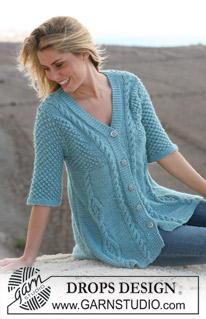 Free patterns - Rozpinane swetry z krótkim rękawem / DROPS 106-28