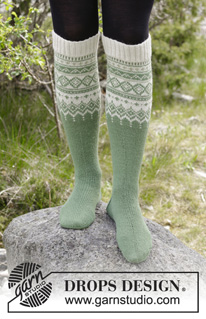 Free patterns - Naisen pitkät sukat / DROPS 180-3