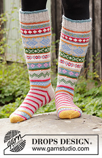 Free patterns - Naisen pitkät sukat / DROPS 193-1