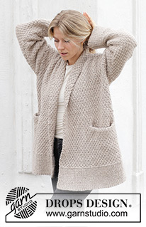 Free patterns - Damskie długie rozpinane swetry / DROPS 244-16