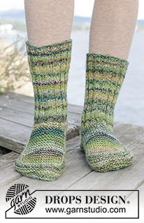 Free patterns - Women's Socks & Slippers / DROPS 244-34