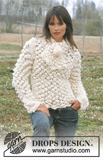 DROPS 92-9 - DROPS Sweater and scarf knitted in blackberry pattern.